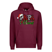 Burgundy Papa Claus with christmas lights and mistletoe Premium Hoodie - NancyCooperArtShop