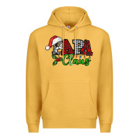 Mustard Papa Claus with christmas lights and mistletoe Premium Hoodie - NancyCooperArtShop