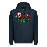 Navy Papa Claus with christmas lights and mistletoe Premium Hoodie - NancyCooperArtShop