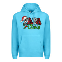 Ocean Blue Papa Claus with christmas lights and mistletoe Premium Hoodie - NancyCooperArtShop