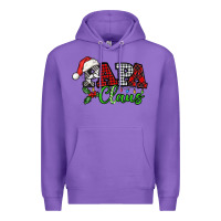 Purple Papa Claus with christmas lights and mistletoe Premium Hoodie - NancyCooperArtShop