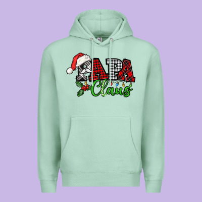 Papa Claus With Christmas Lights And Mistletoe Premium Hoodie Designed By Nancycooperartshop