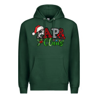 Sports Green Papa Claus with christmas lights and mistletoe Premium Hoodie - NancyCooperArtShop