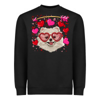 Black Valentine's day white pomeranian Heavyweight Sweatshirt - RanaPortraitStore