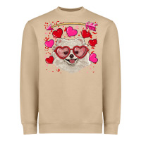 Mushroom Valentine's day white pomeranian Heavyweight Sweatshirt - RanaPortraitStore