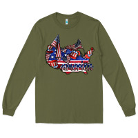 Army Green america Long Sleeve Tee - CowhideDigitalArt
