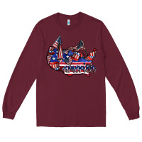 Burgundy america Long Sleeve Tee - CowhideDigitalArt