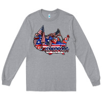 Heather Grey america Long Sleeve Tee - CowhideDigitalArt