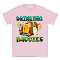Bubblegum Pink drinking buddies with baby bottle and beer Classic Tee - HRA Design Shop