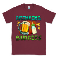 Burgundy drinking buddies with baby bottle and beer Classic Tee - HRA Design Shop