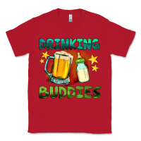 Red drinking buddies with baby bottle and beer Classic Tee - HRA Design Shop