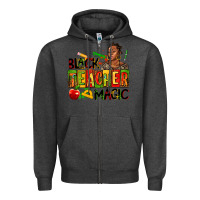 Charcoal Heather black teacher  magic Zipper Hoodie - AdoDesignShop