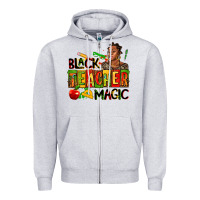 Heather Grey black teacher  magic Zipper Hoodie - AdoDesignShop