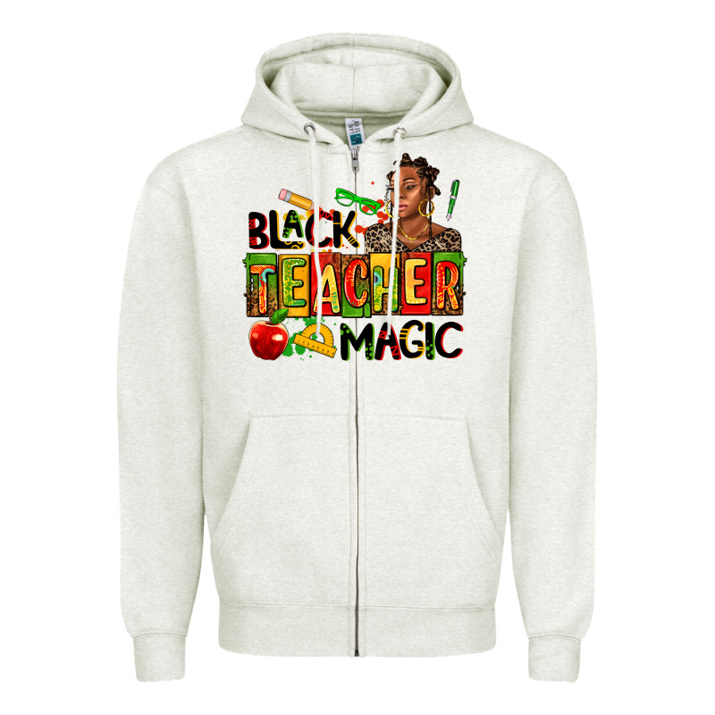Black Teacher  Magic Zipper Hoodie by AdoDesignShop | Teevron