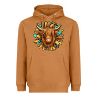 Meerkat highland cow turquoise sunflower Heavyweight Hoodie - Jasminsmagicworld