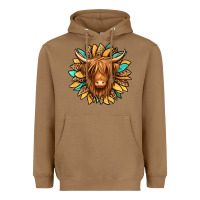 Toasted Coconut highland cow turquoise sunflower Heavyweight Hoodie - Jasminsmagicworld