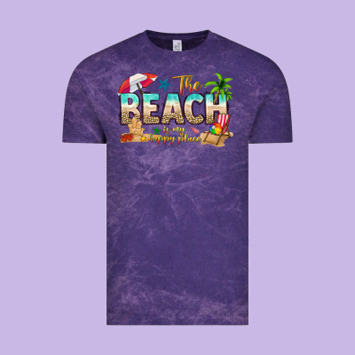 The Beach Is My Happy Place Vintage Tee Designed By Texasbilliewilder