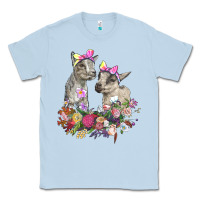 Dusty Blue floral baby goats Classic Tee - RanaPortraitStore