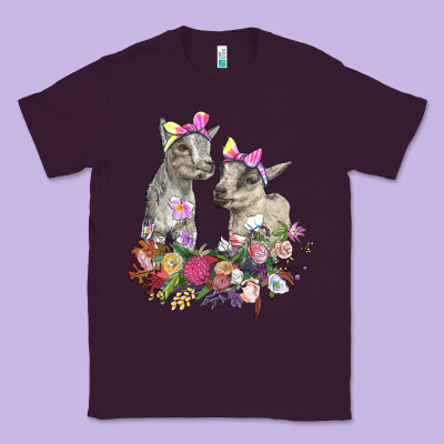 Floral Baby Goats Classic Tee Designed By Ranaportraitstore