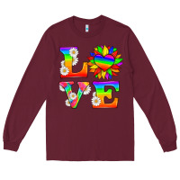 Burgundy love and sunflower Long Sleeve Tee - HRA Design Shop
