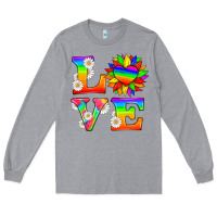 Heather Grey love and sunflower Long Sleeve Tee - HRA Design Shop