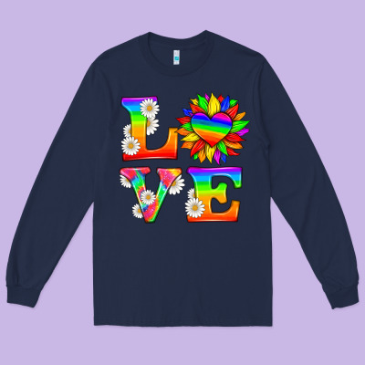Love And Sunflower Long Sleeve Tee Designed By Hra Design Shop