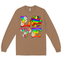 Toasted Coconut love and sunflower Long Sleeve Tee - HRA Design Shop