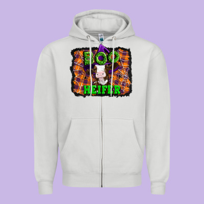 Boo Heifer Halloween Zipper Hoodie Designed By Artiststas