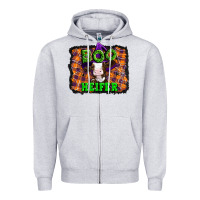 Heather Grey Boo heifer halloween Zipper Hoodie - Artiststas