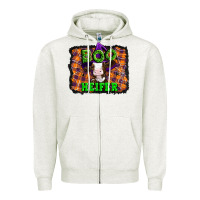 Oatmeal Heather Boo heifer halloween Zipper Hoodie - Artiststas