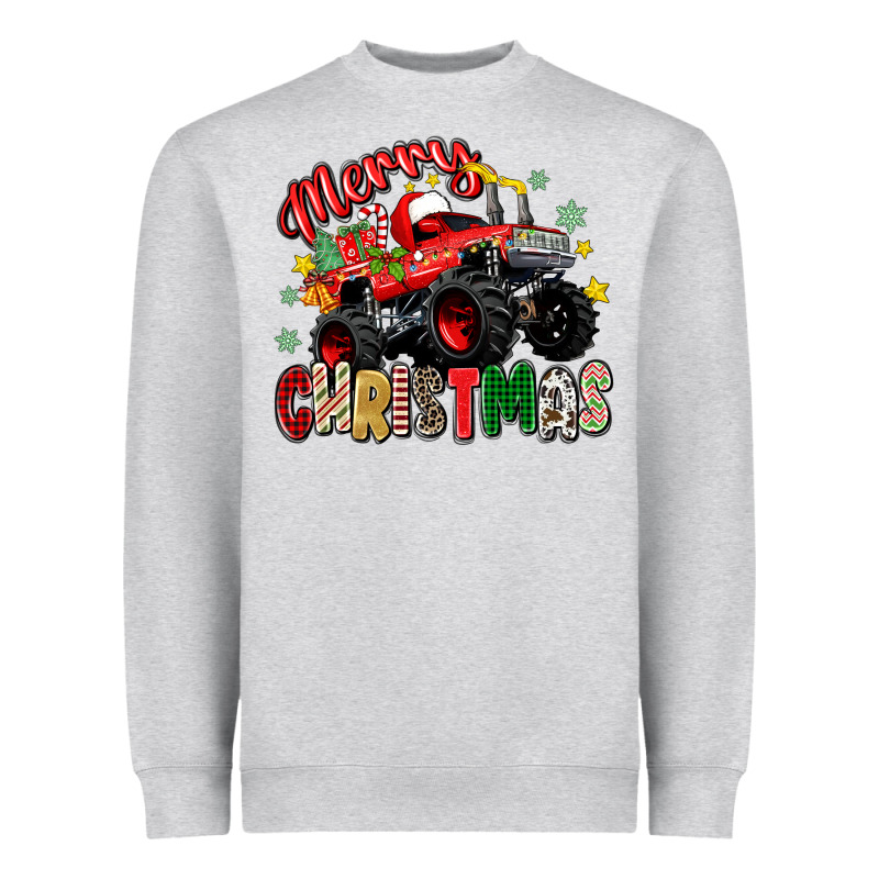 Merry Christmas Truck Heavyweight Sweatshirt by Zillion Design Studio | Teevron