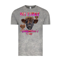 Cloud Rock my first valentine's day highland calf Vintage Tee - RanaPortraitStore