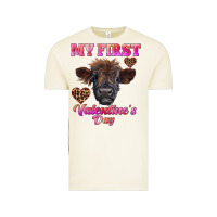 Vintage Arctic my first valentine's day highland calf Vintage Tee - RanaPortraitStore