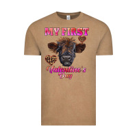 Vintage Coffee my first valentine's day highland calf Vintage Tee - RanaPortraitStore