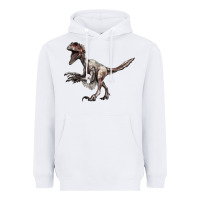 White Deinonychus Heavyweight Hoodie - LillyAllenDesigns