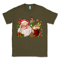 Army Green santa and hot cocoa cup Classic Tee - FaDigitalArtStudio