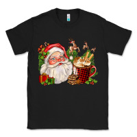 Black santa and hot cocoa cup Classic Tee - FaDigitalArtStudio