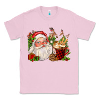 Bubblegum Pink santa and hot cocoa cup Classic Tee - FaDigitalArtStudio