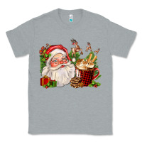 Heather Grey santa and hot cocoa cup Classic Tee - FaDigitalArtStudio