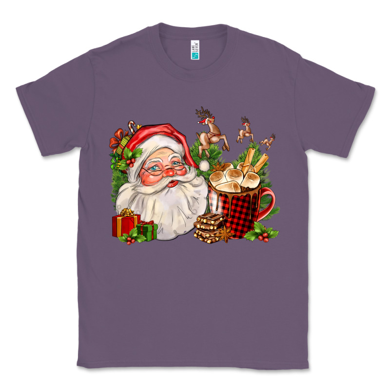 Santa And Hot Cocoa Cup Classic Tee by FaDigitalArtStudio | Teevron