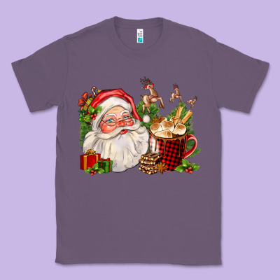 Santa And Hot Cocoa Cup Classic Tee Designed By Fadigitalartstudio