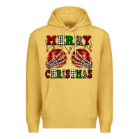 Antique Gold Merry Christmas skeleton hands boobs Premium Hoodie - NancyCooperArtShop