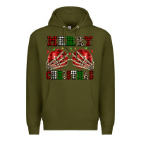 Army Green Merry Christmas skeleton hands boobs Premium Hoodie - NancyCooperArtShop