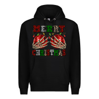 Black Merry Christmas skeleton hands boobs Premium Hoodie - NancyCooperArtShop