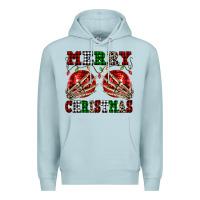 Blue Mist Merry Christmas skeleton hands boobs Premium Hoodie - NancyCooperArtShop