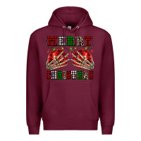 Burgundy Merry Christmas skeleton hands boobs Premium Hoodie - NancyCooperArtShop