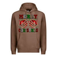 Chestnut Merry Christmas skeleton hands boobs Premium Hoodie - NancyCooperArtShop