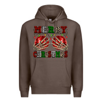 Coffee Merry Christmas skeleton hands boobs Premium Hoodie - NancyCooperArtShop