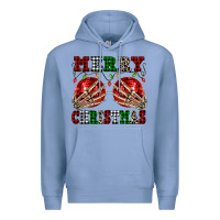 Colony Blue Merry Christmas skeleton hands boobs Premium Hoodie - NancyCooperArtShop