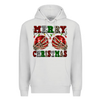 Dove Grey Merry Christmas skeleton hands boobs Premium Hoodie - NancyCooperArtShop